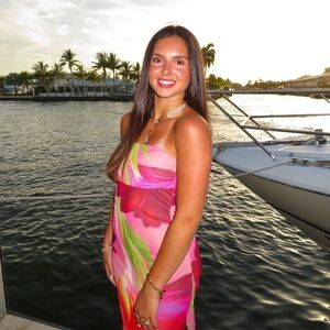 Vibrant Floral Strapless Dress